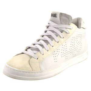 P448 Thea Mid Hightop White Cream Sneakers Size 40 Lace up